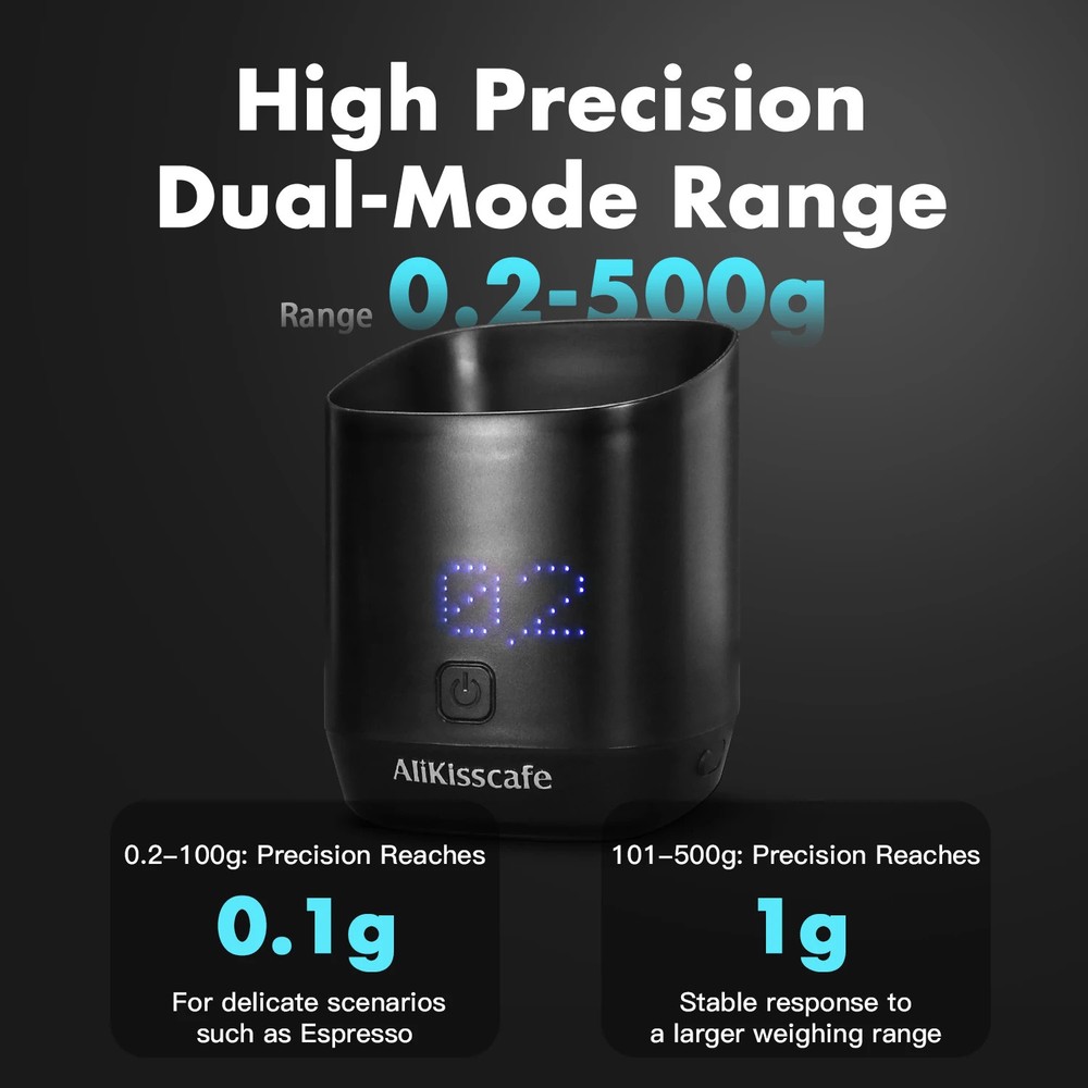 AliKisscafe Digital Dosing Cup Coffee Scale Display Tray Precise Scale Measuring