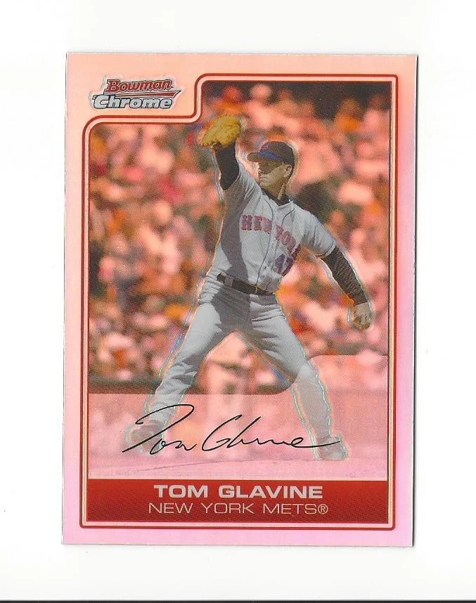 !!!     TOM GLAVINE   BOWMAN CHROME  REFRACTOR   BASEBALL CARD $$