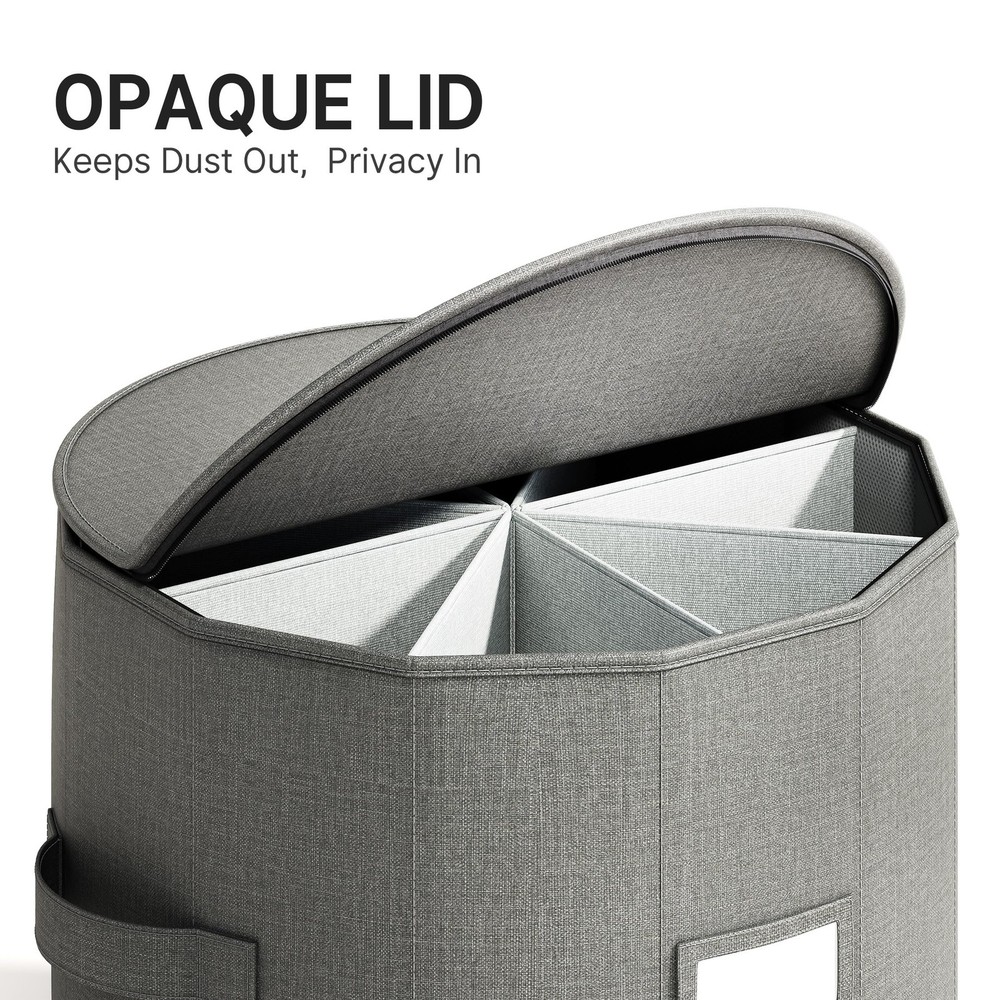 2 PCS Large Cylindrical Shoe Organizer Storage Adjustable Divider Box Gray