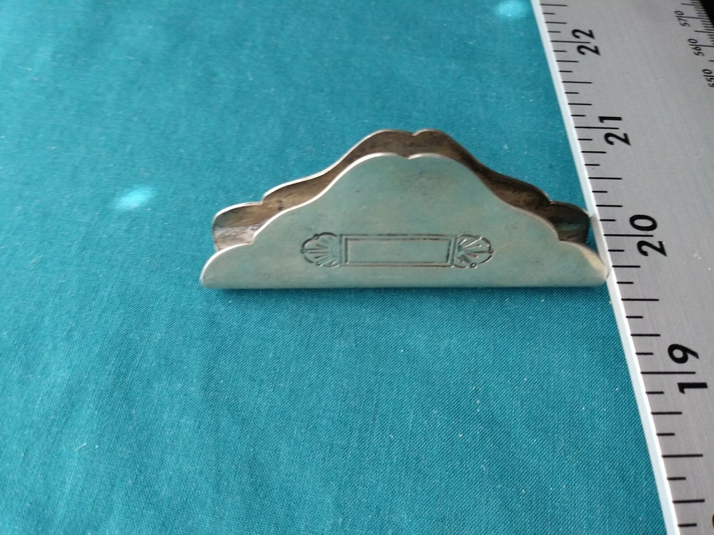 Sterling Silver Napkin Holder Unique Design Modern #1407