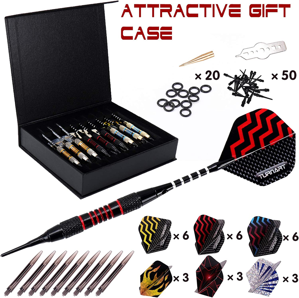 Darts Plastic Tip - Professional Soft Tip Darts Set for Electronic Dartboard 9 P