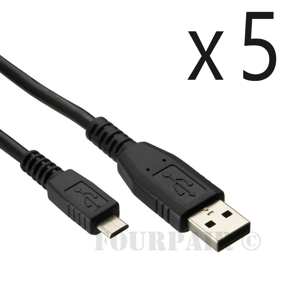 5 Pack - 10ft Micro USB Sync Charger Cable Cord LG HTC PS4 Xbox One Controller