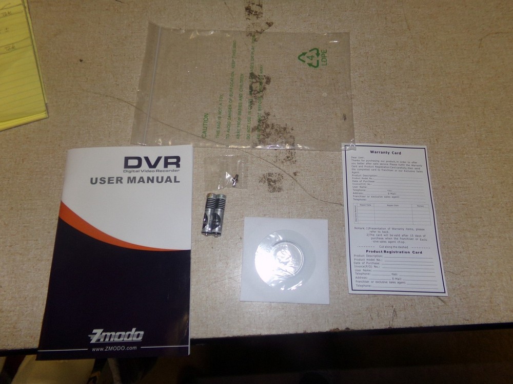 Zmodo Security System DVR Manual Kit *FREE SHIPPING*