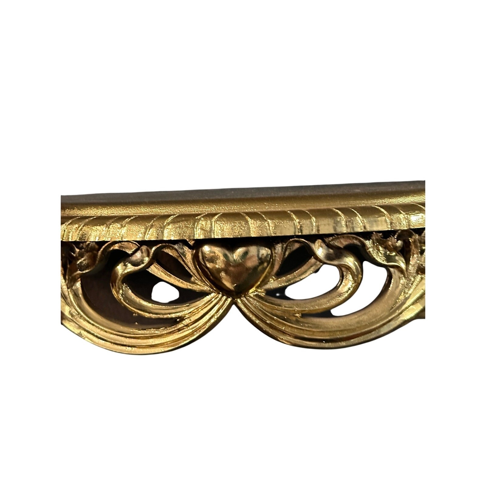Vintage Gold Gild Ornate Wall Shelf Syroco Hollywood Regency Baroque Style Heart
