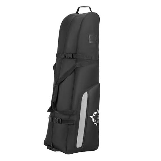 Soft-Sided Golf Travel Bag with Wheels - Heavy Duty 600D Polyester Basic-Black