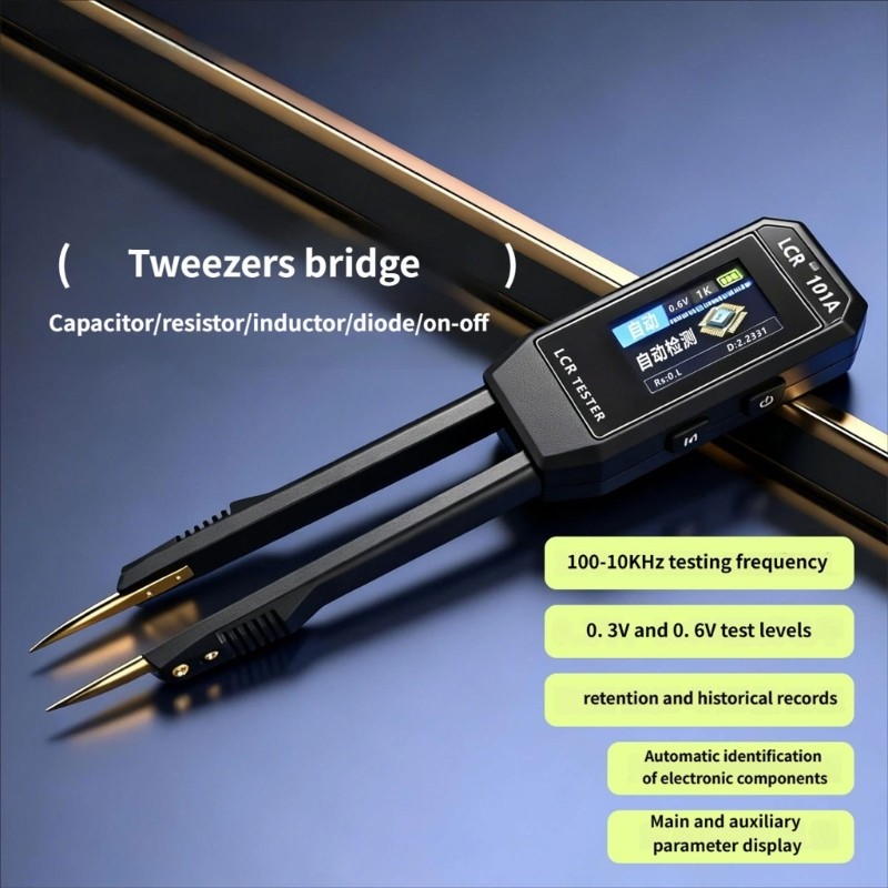 Professional Meter Electronic Testing Tweezer LCD Display Auto Recognition
