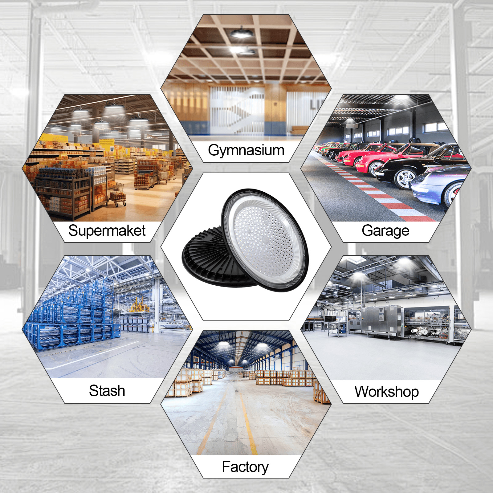 500W Super Bright Warehouse LED UFO High Bay Lights Factory Shop GYM Light Lamp