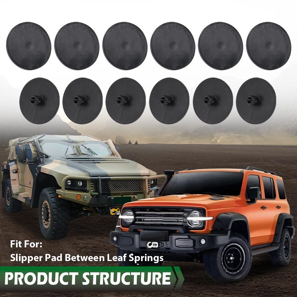12pcs 2" Leaf Spring End Tip Pad Anti Squeak Insert Cushion Plastic Silencer