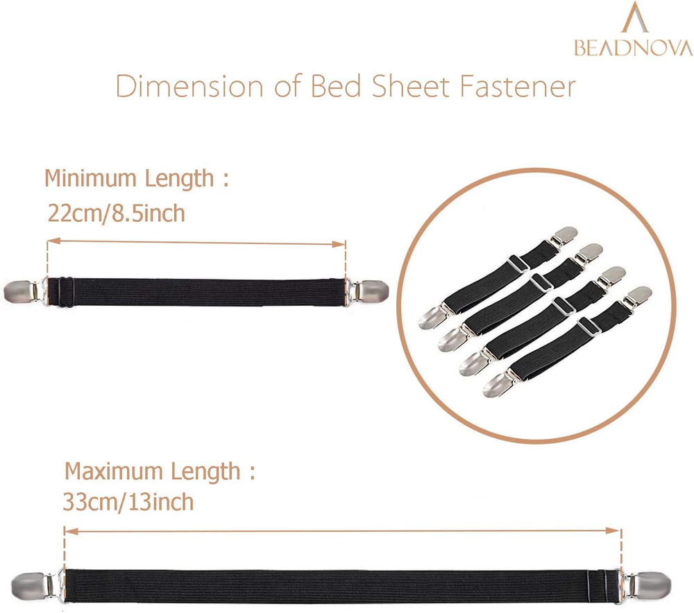 Bed Sheet Straps 4 Pcs Bed Sheet Holders Fitted Sheet Clips Adjustable Sheet