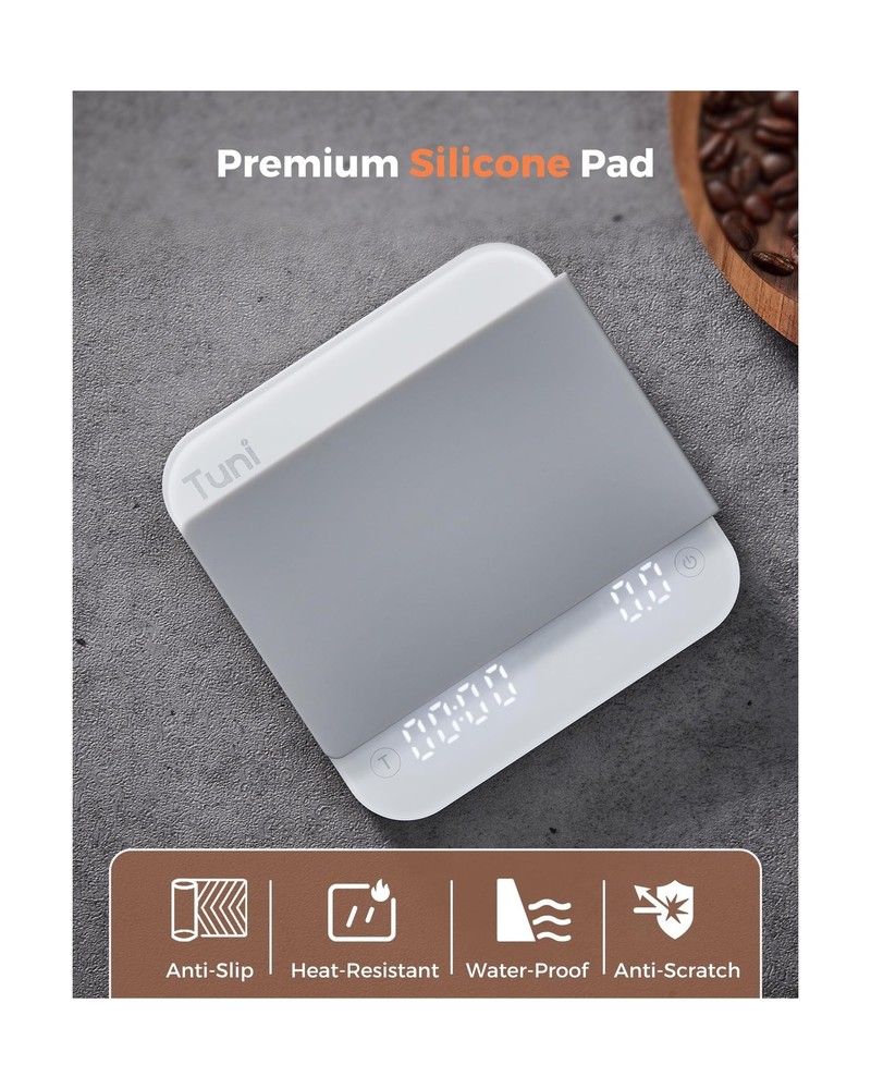 Tuni S1-WP Mini Coffee Scale with Timer, Rechargeable Digital Espre... Fast Ship