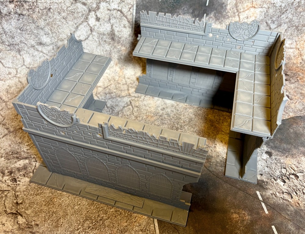 Plastic UKTC 40k Terrain Medium L Ruins (2 Piece) Easy stack system - Tournament