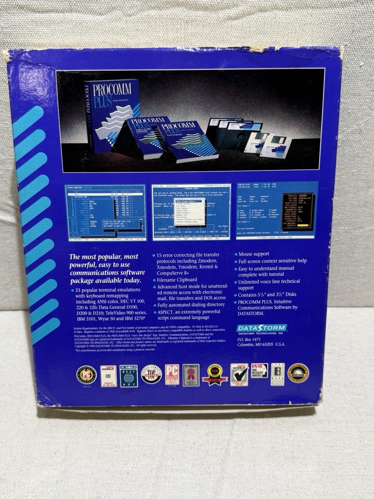Vintage Procomm Plus Internet Software Box, Manuals & Disks