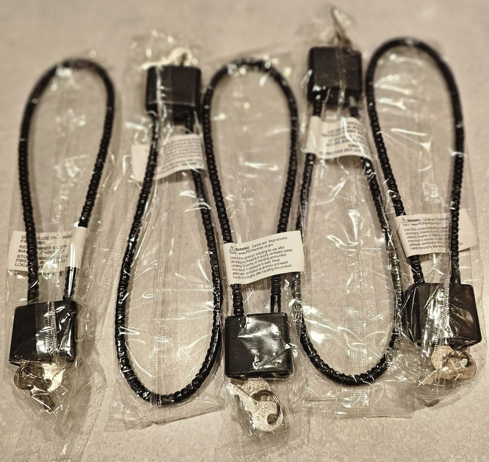 5 Pack Gun Safety Cable Locks With 2 Keys