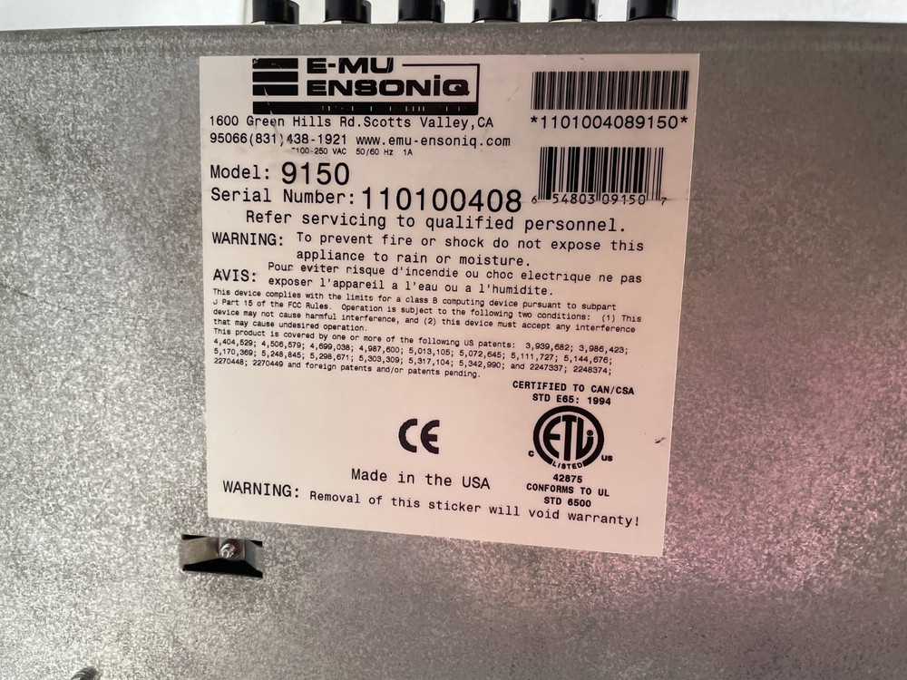 E-MU Proteus 2500 P2500 Command Module Digital Sample‑Based Synthesizer