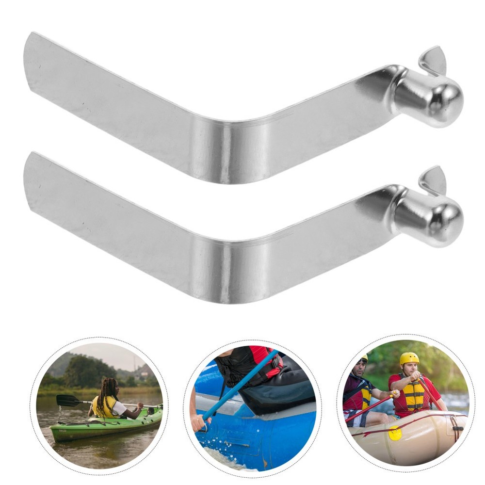 6 Pcs Tent Pole Push Button Spring Clips Kayak Paddle Snap Boat Positioning