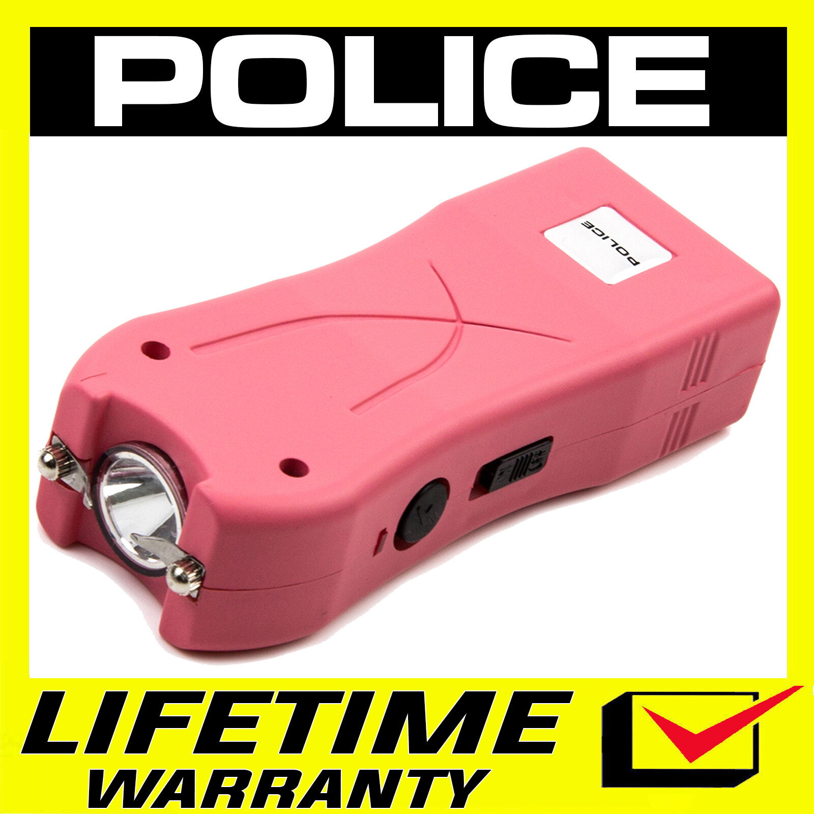 POLICE Stun Gun Pink 398-550 BV Mini Rechargeable LED Flashlight