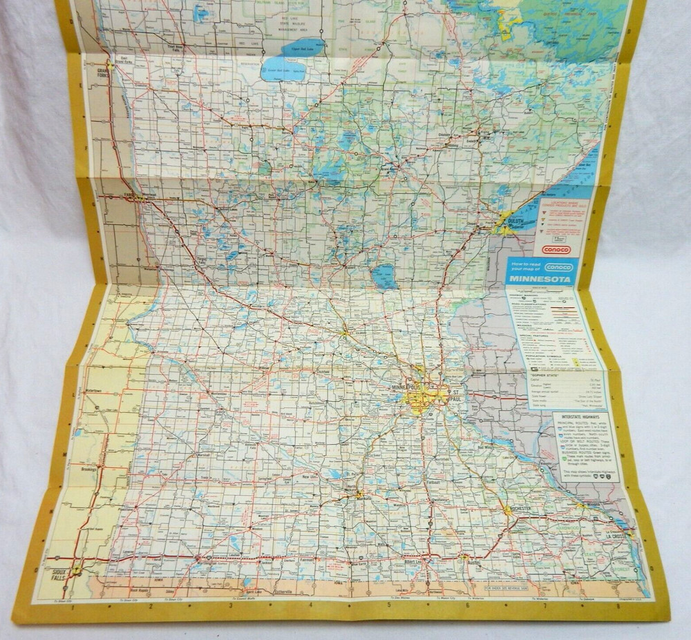 Conoco Minnesota 1972 Road Map