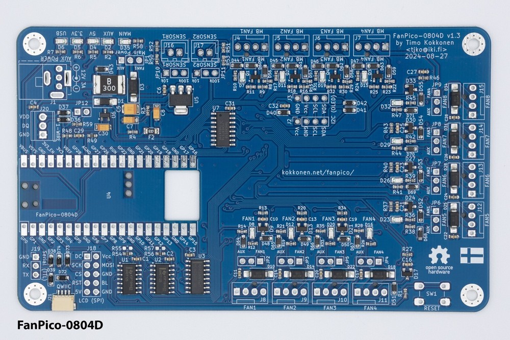 FanPico-0804D - Programmable PWM (PC) Fan Controller [DIY Kit]