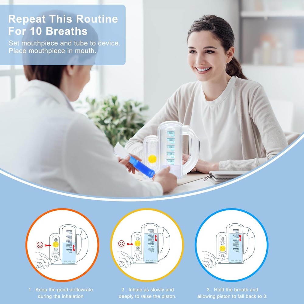 Breathing Trainer Lung Exerciser with Flow Indicator