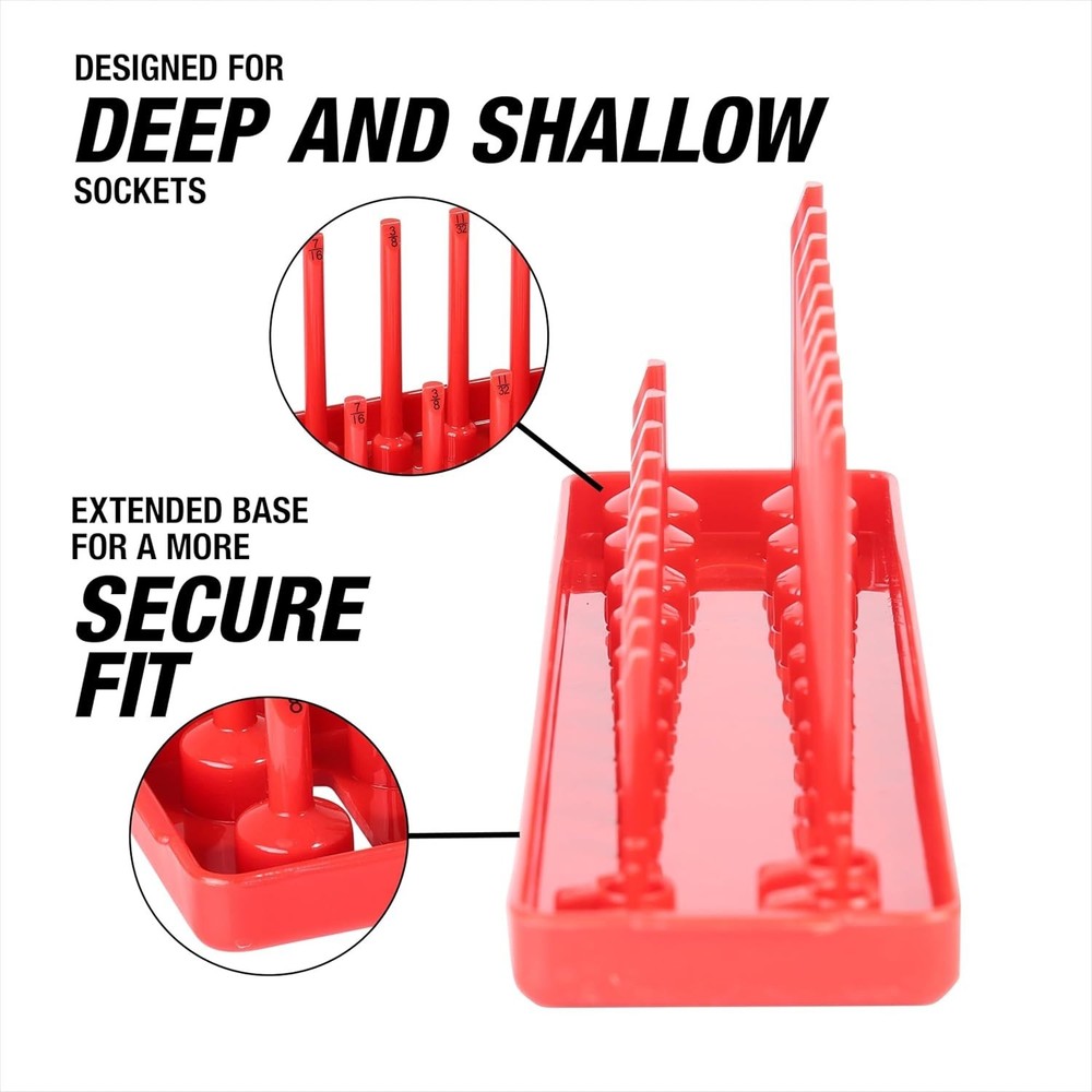 Efficient Socket Organization: 6 Piece Set for Toolbox with SAE & Metric Holders