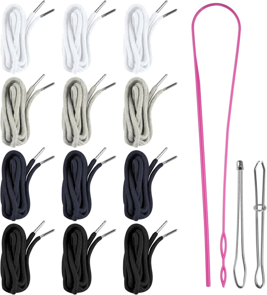 12 Pcs Drawstring for Sweatpants, 60 Inch Hoodie String Replacement, Drawstri...