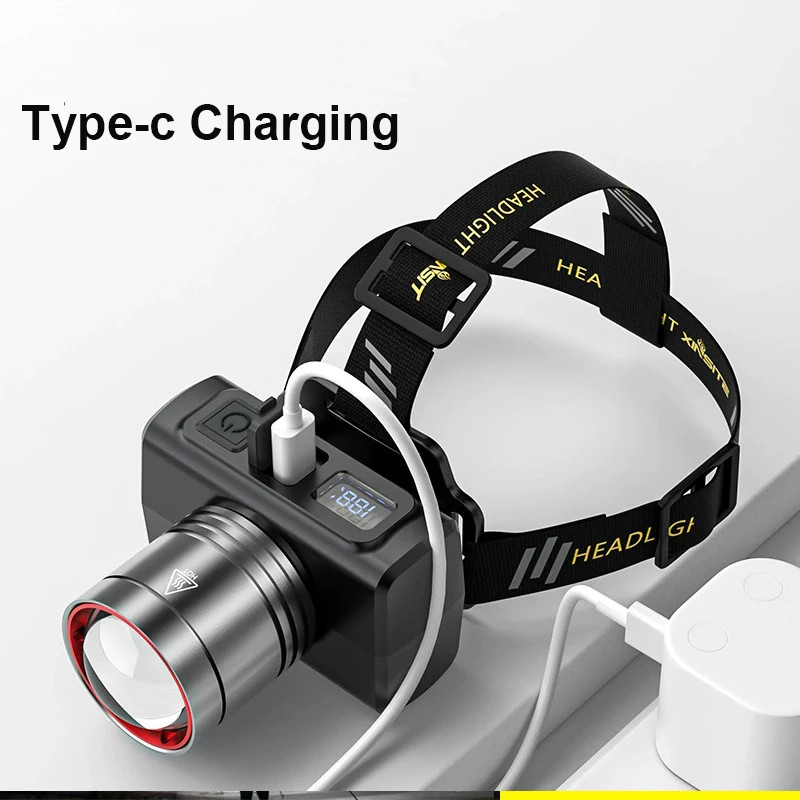 1300000LM LED Headlamp Rechargeable Headlight Zoomable Head Torch LampFlashlight