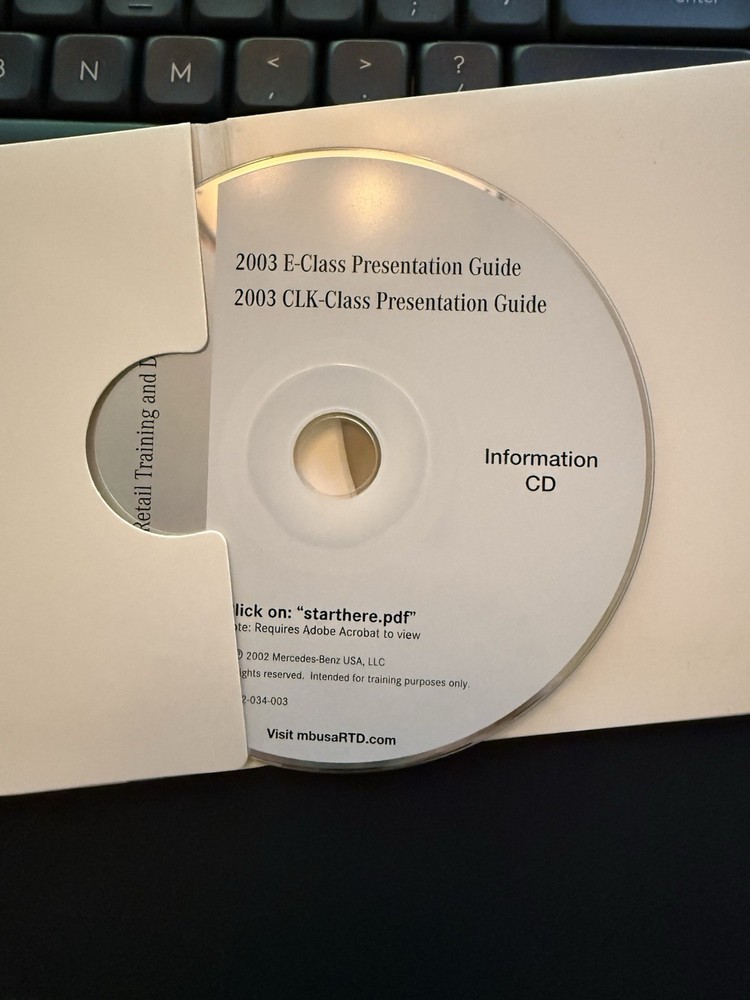 2003 Mercedes CD/DVD Combo Training Info Discs