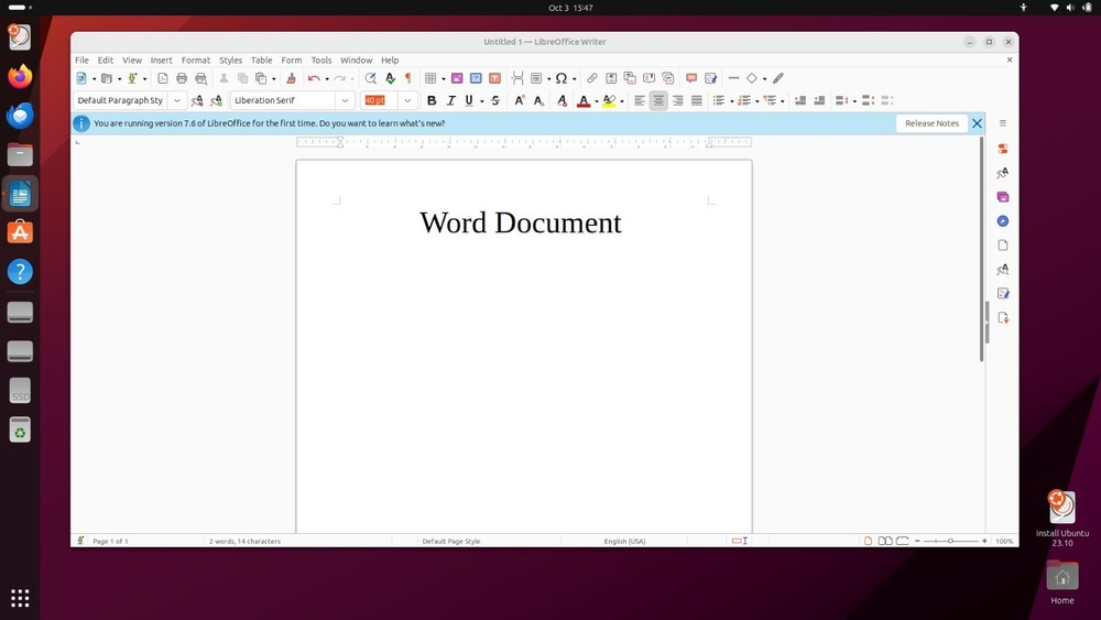 Linux Ubuntu 23.10 - 16 GB BOOTABLE USB