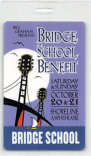 15th Annual Bridge School Benefit Backstage Pass Mountain View 2001 Purple Br...