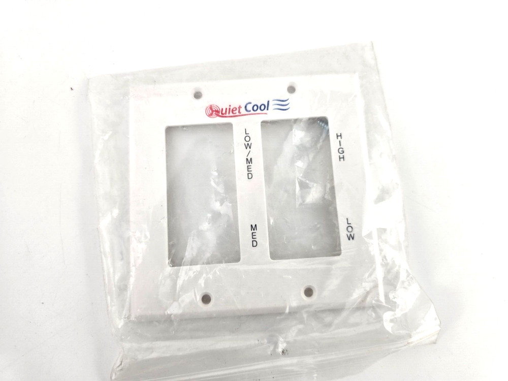 White 2-Gang Wall Plate for QuietCool 3 Speed Control Switch + Timer