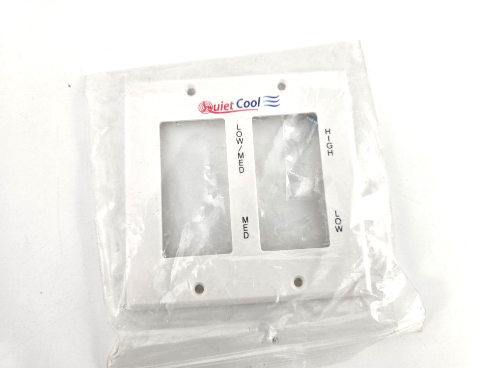 White 2-Gang Wall Plate for QuietCool 3 Speed Control Switch + Timer