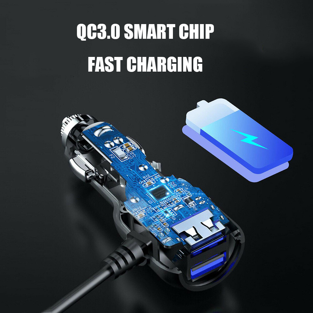 QC3.0 Car Charger Power Cord For Garmin Nuvi 50LM/T 55 LM/T 65 LM/T GPS Dash Cam