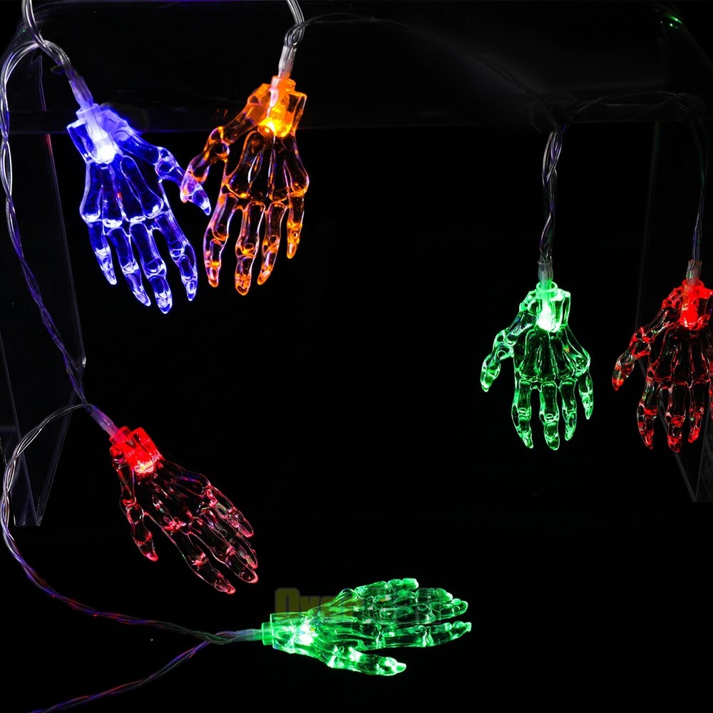 Waterproof LED String Lights: Skeleton & Ghost Battery-Powered Party Decor Lamp