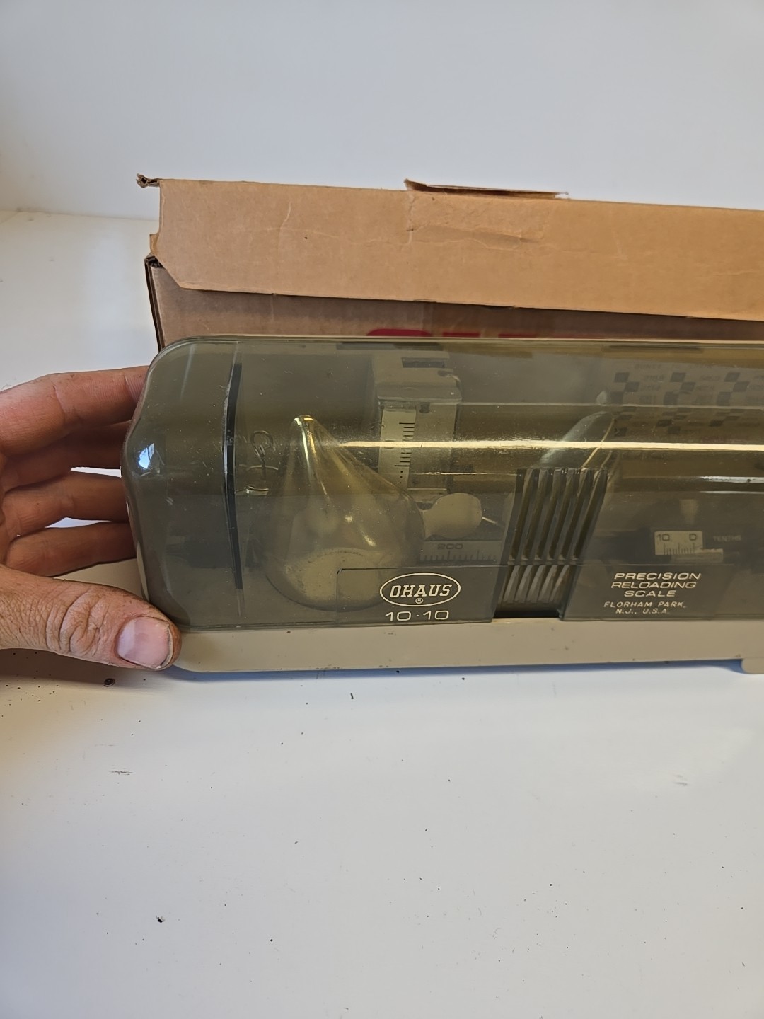 OHAUS Model 10-10 Reloading Balance Beam Scale (In Original Box)