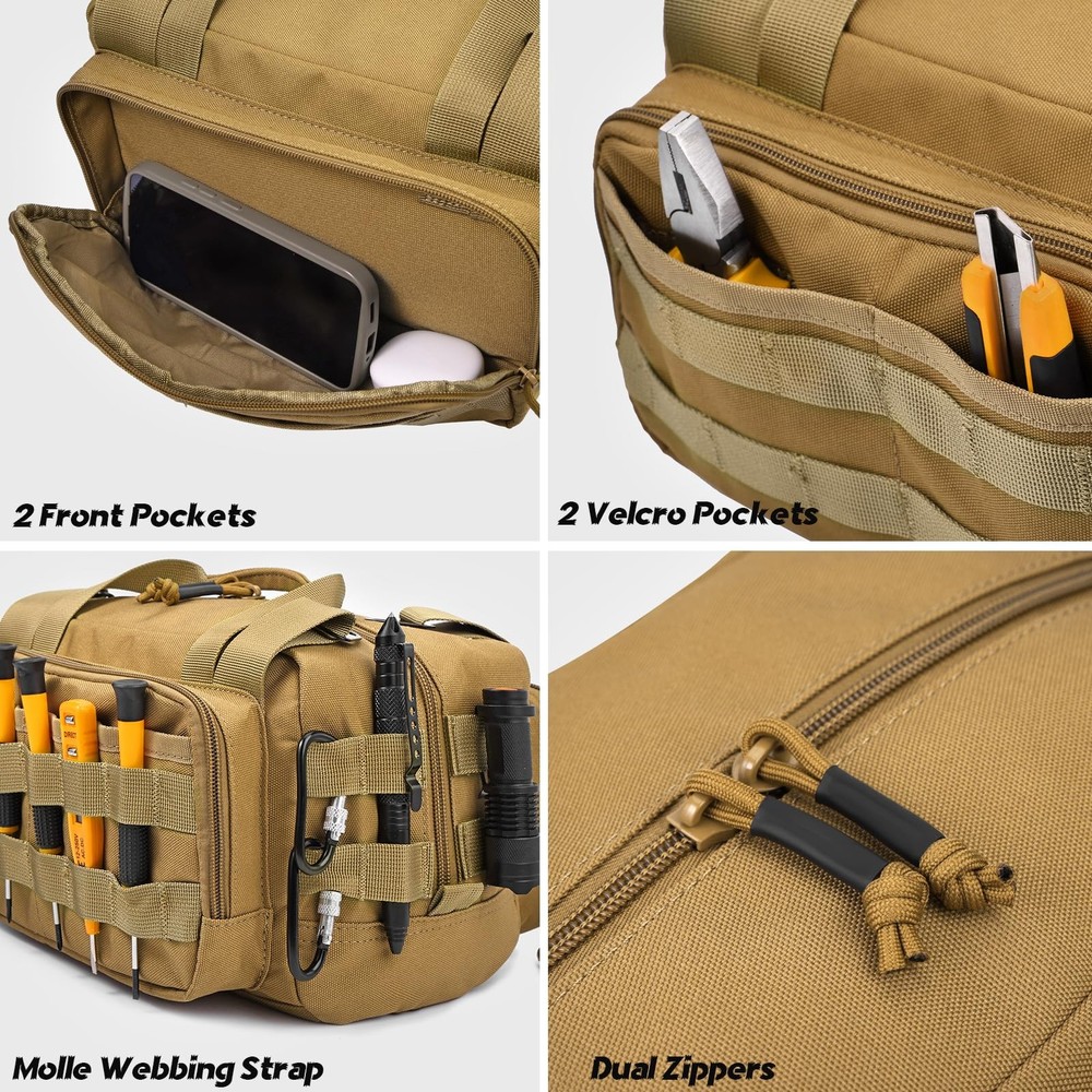12 inch Tool Bag, Water-Resistant Small Tactical Tool Bag, Durable Handle Too...