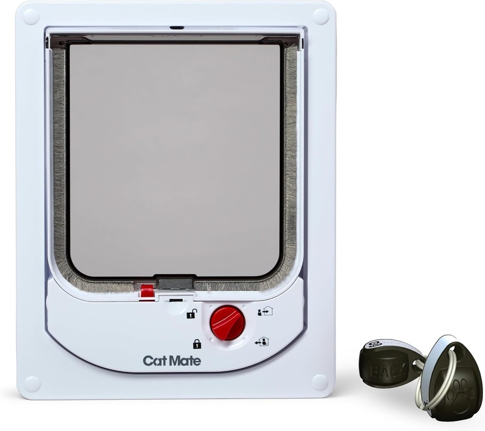 Weatherproof Electromagnetic Cat Door - 4-Way Lock for Security & Convenience