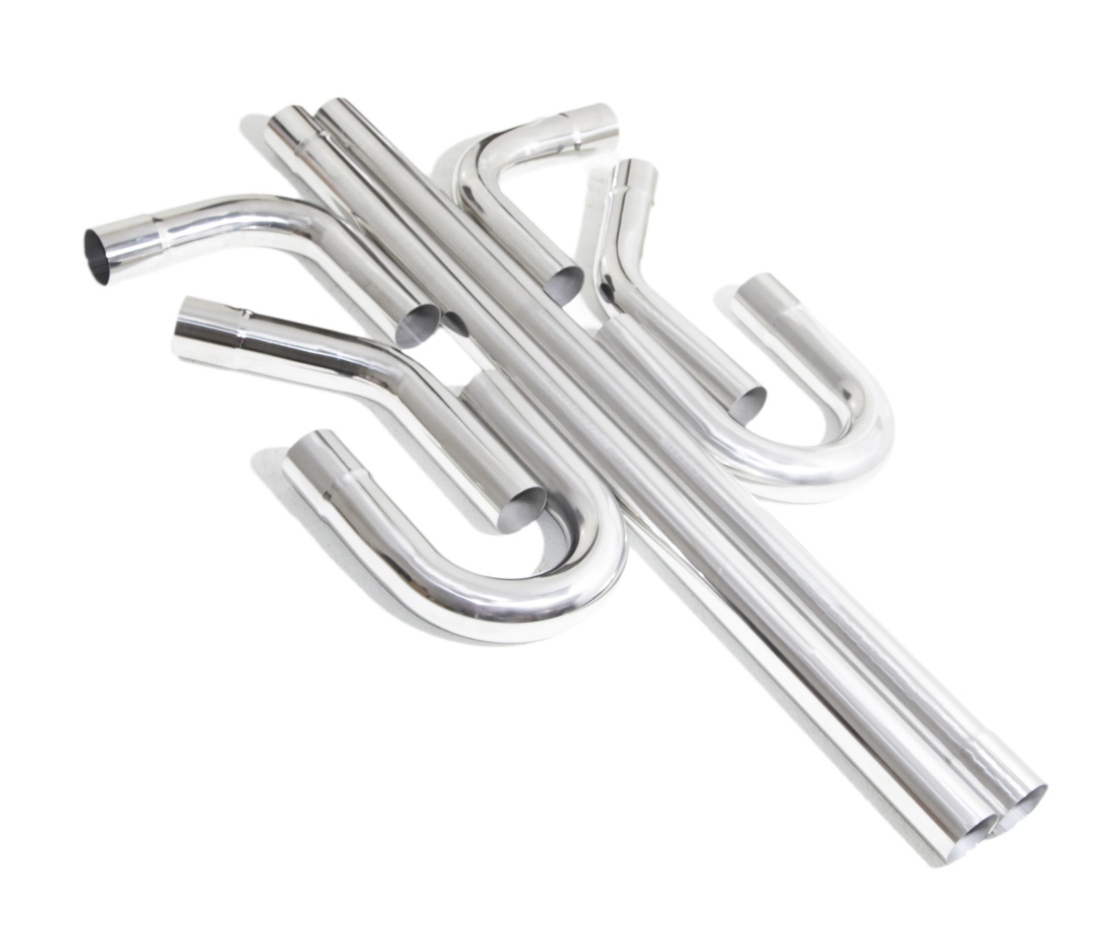 8PC 2.5"SS DIY Custom 45/90/180 Degree+47"Straight Pipe+ Crossover X- Pipe Kit