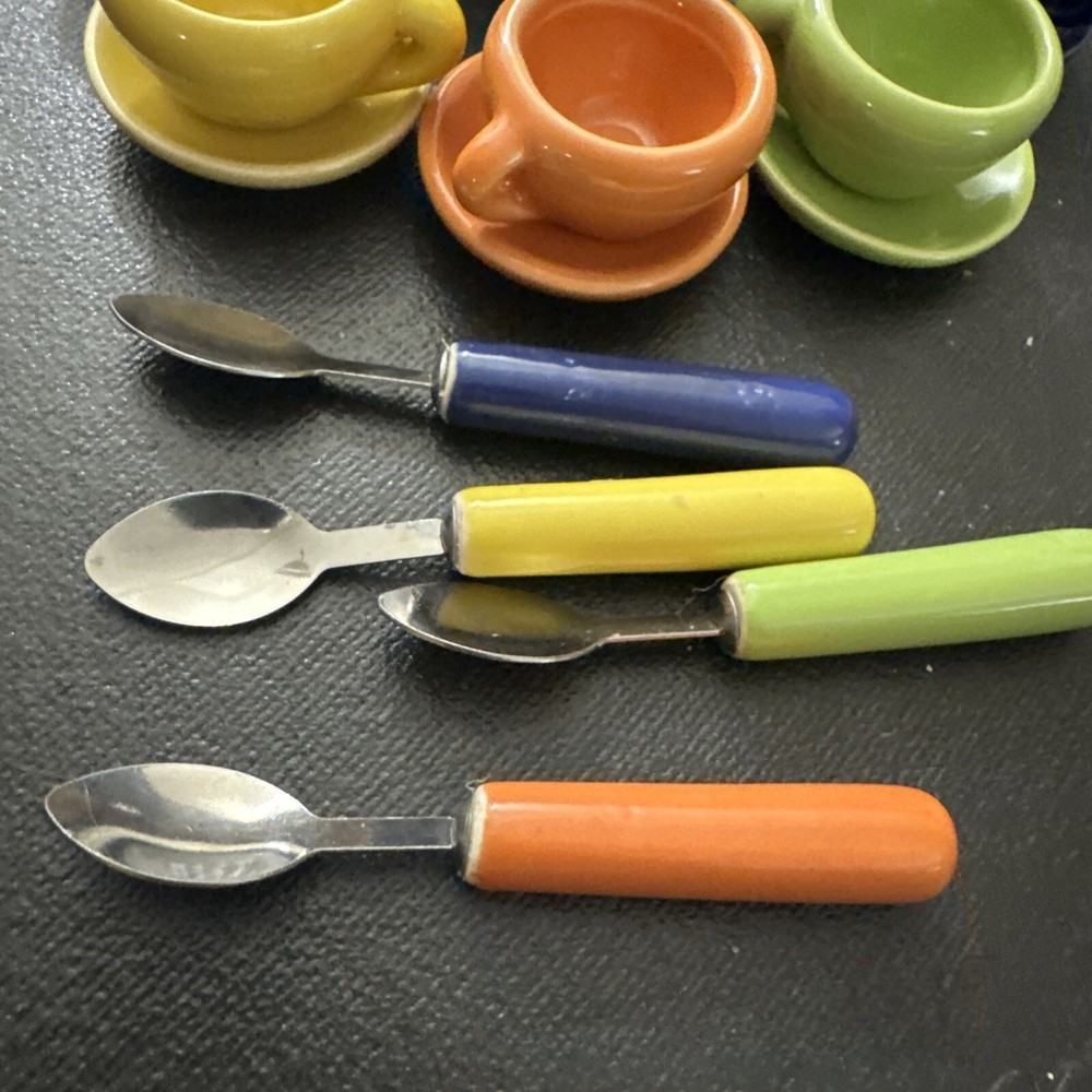 Mini Multi Color Tea At With Spoons