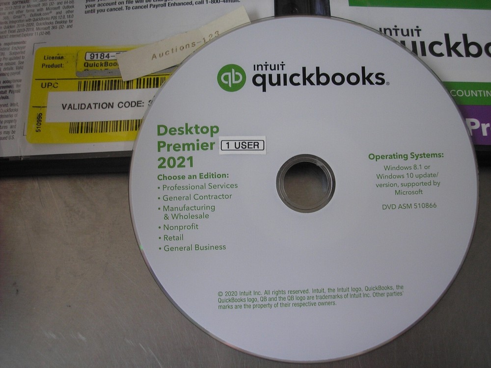 INTUIT QUICKBOOKS DESKTOP PREMIER 2021 FOR WINDOWS PC FULL RETAIL VERSION
