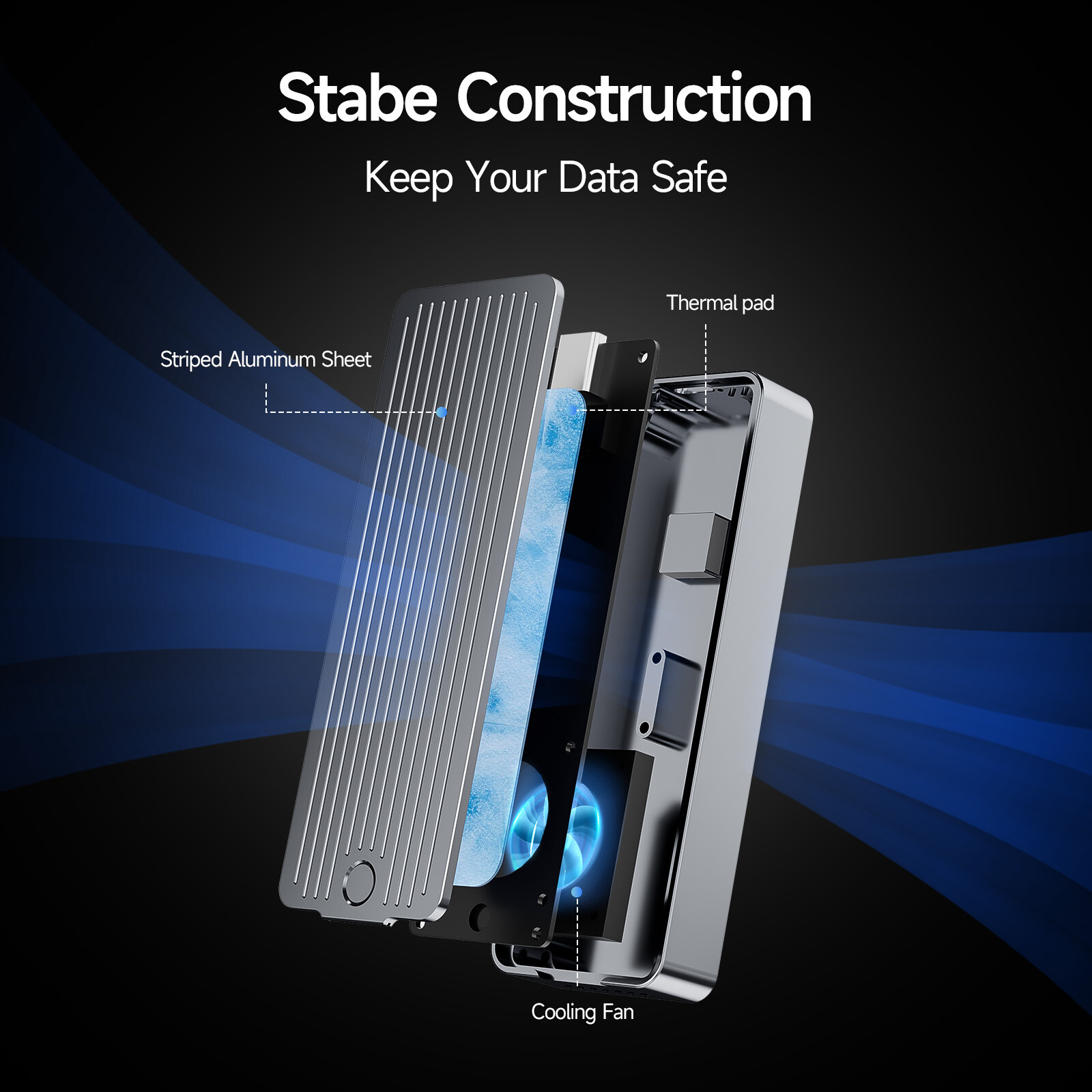 Fanxiang M.2 NVMe SATA SSD Enclosure USB Type C 10Gbps NVMe SSD External Case