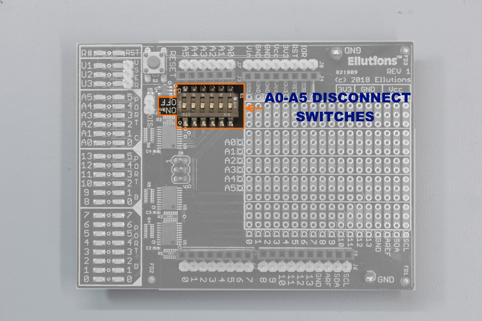 DeDe DEbug & DEvelopment Shield for Arduino UNOs & Compatibles