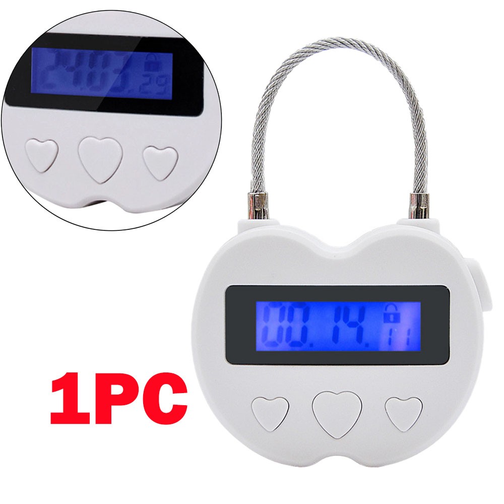 1PC White Time Lock LCD Display Time Lock Multifunction Travel Electronic Timer