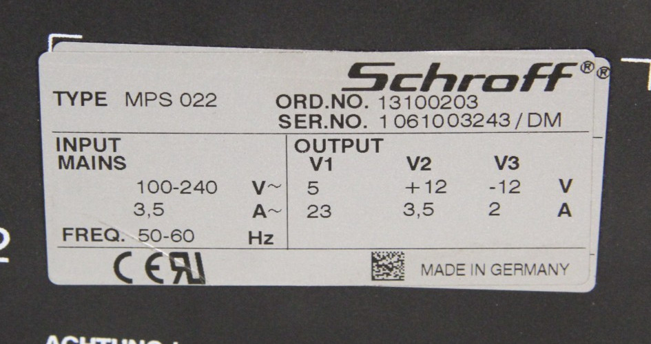 Schroff MPS022 13100203 Power Module