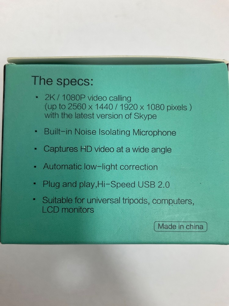 USB 2K Web Cam 1080p Webcam with Microphone (New) A16