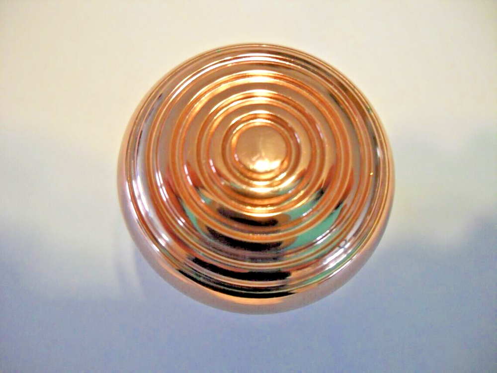 New Polished Heavy Copper Drawer Knobs Ridged Face Cabinet Door Pulls