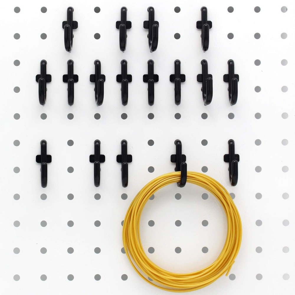 Pegboard Hooks Assortment 100PK - J Hooks for Organizing Black Pegboard