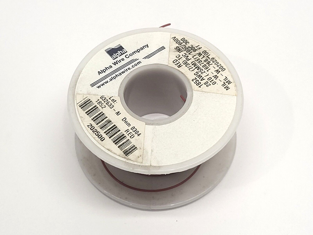 Alpha Wire 1852 RD001 Hook-Up Wire Red 1.5oz Spool