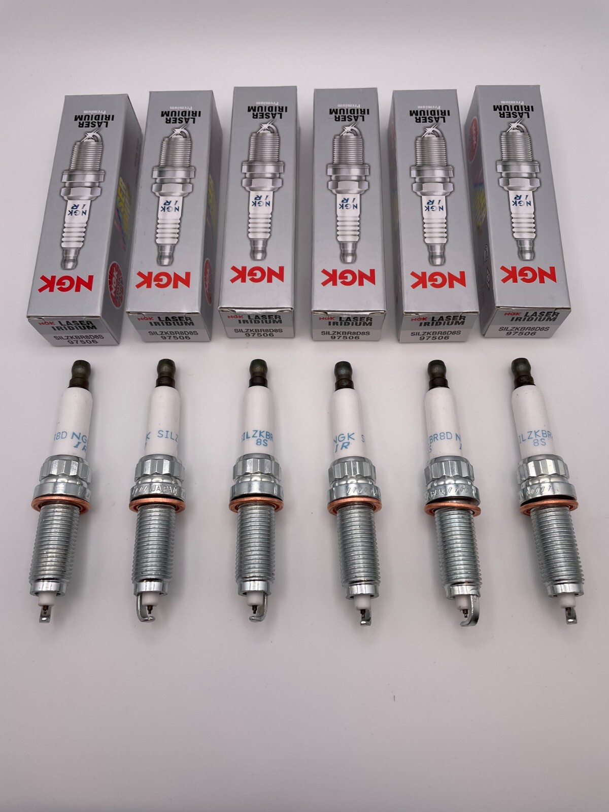 6 NEW OEM LASER IRIDIUM SPARK PLUGS NGK 97506 SILZKBR8D8S