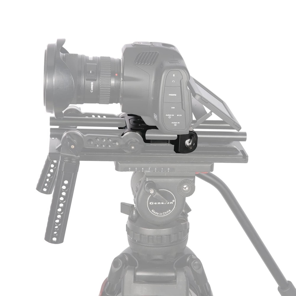 NICEYRIG Rosette Mount 15mm Rod Basic Base Plate for ARRI Dovetail, Black