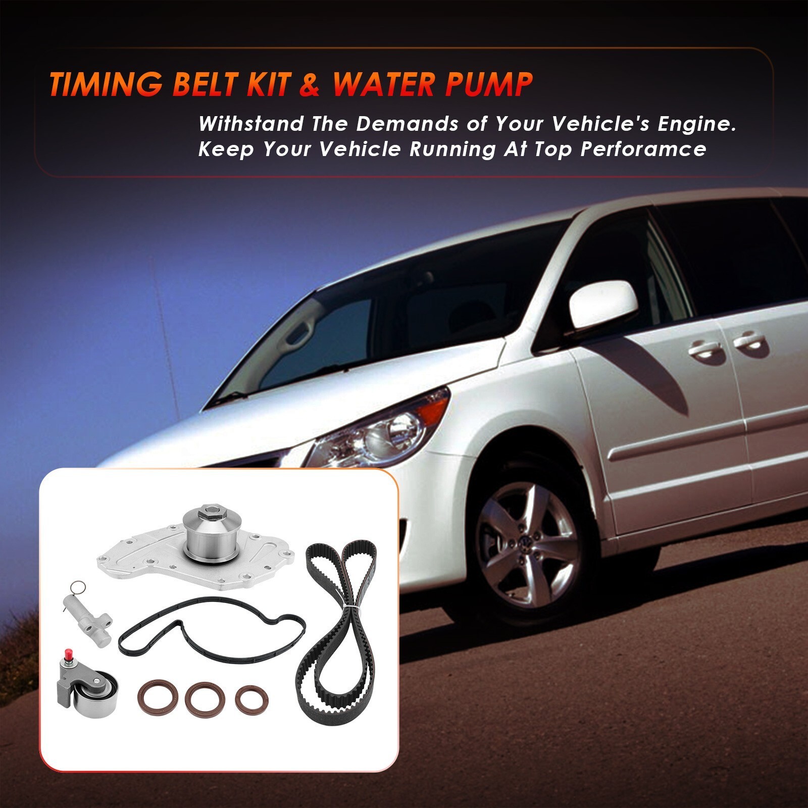 Engine Timing Belt Kit For 2005-11 Chrysler 300 Dodge Journey 3.5L w/ Water Pump